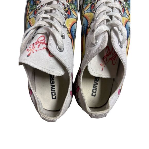 Rare Converse + Drew Brophy Art White Colorful Low Top Limited Edition Sneakers - Picture 6 of 10